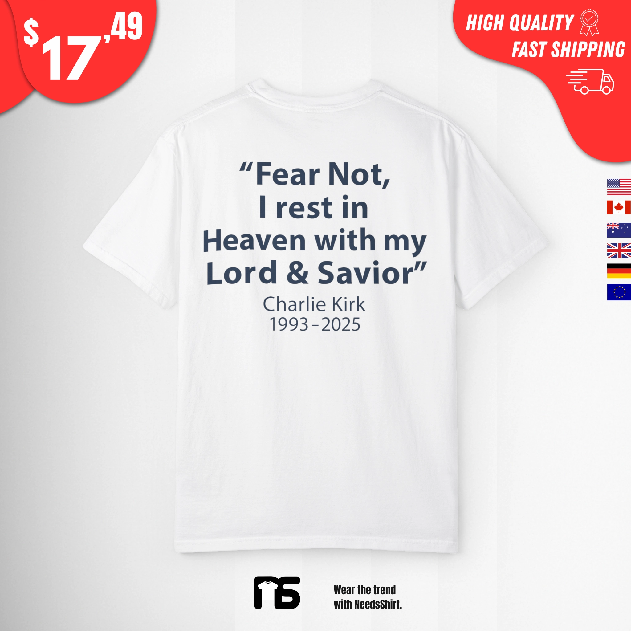 Fear Not I Rest in Heaven With My Lord and Savior Charlie Shirt