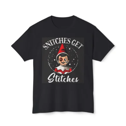 Snitches Get Stitches The Elf Xmas t Shirt