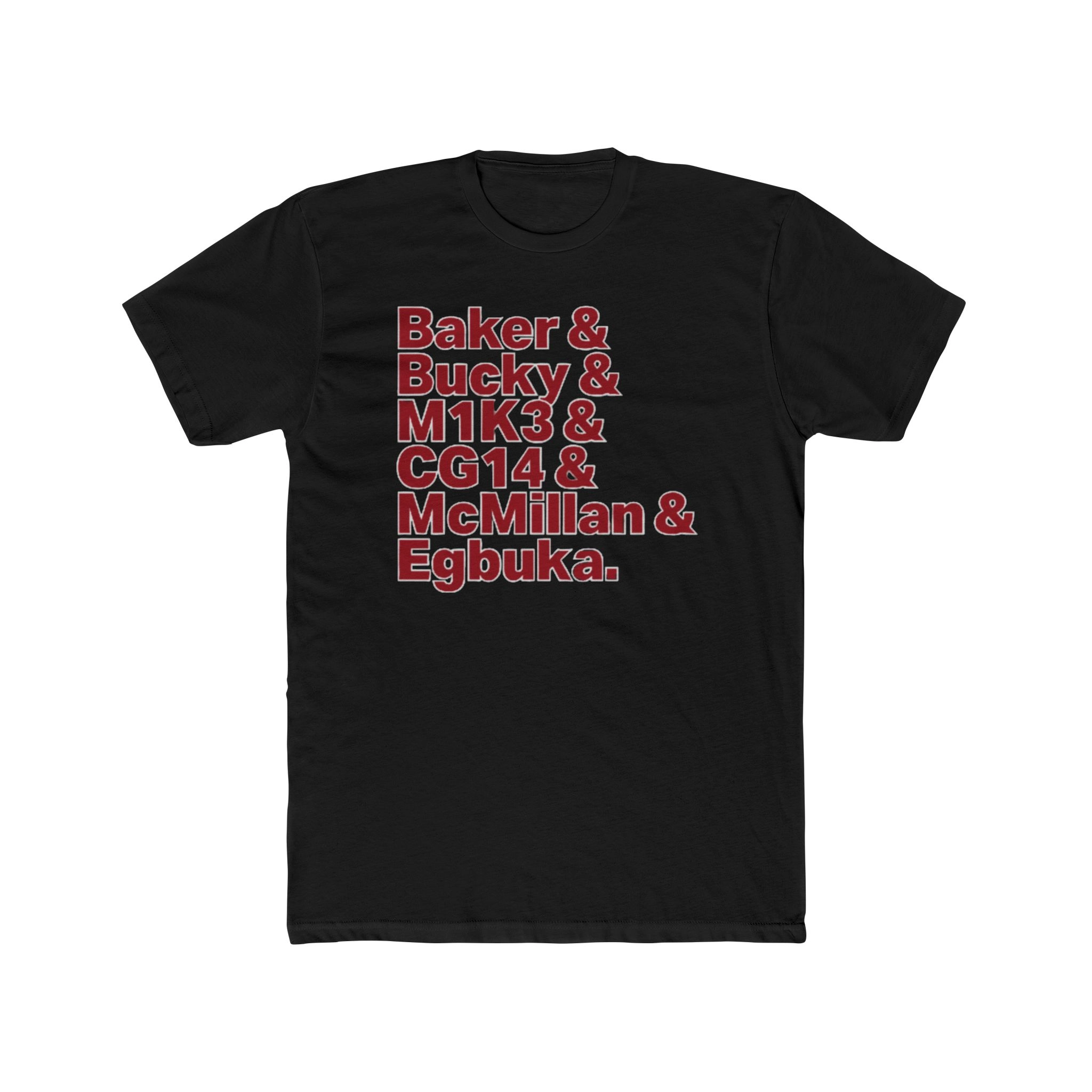 buccaneers-baker-bucky-m1k3-cg14-mcmillan-egbuka-names-shirt Buccaneers Baker & Bucky & M1K3 & CG14 & McMillan & Egbuka Names Shirt