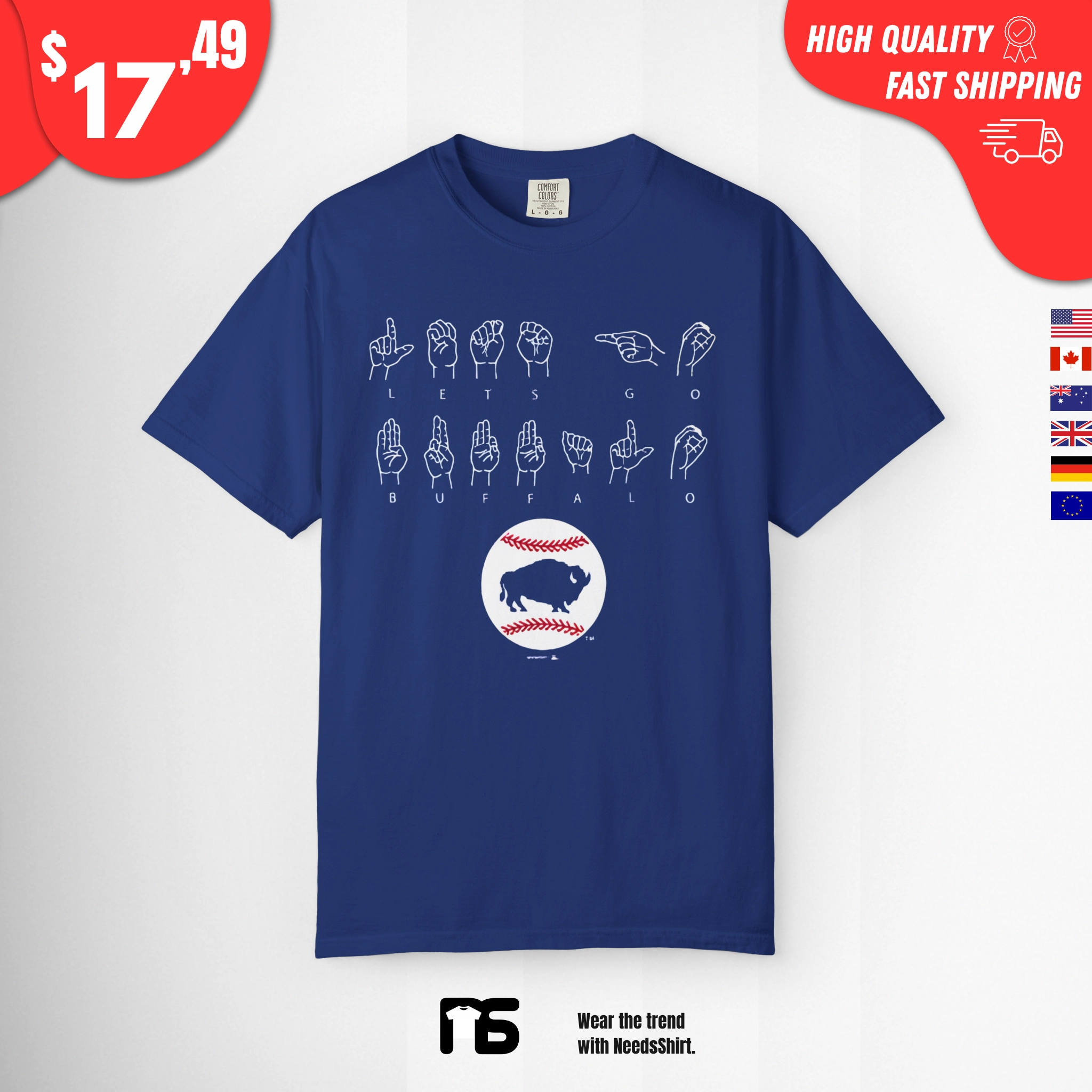 Bisons-Lets-Go-Buffalo-ASL-language-Shirt Bisons Let's Go Buffalo ASL Language Shirt