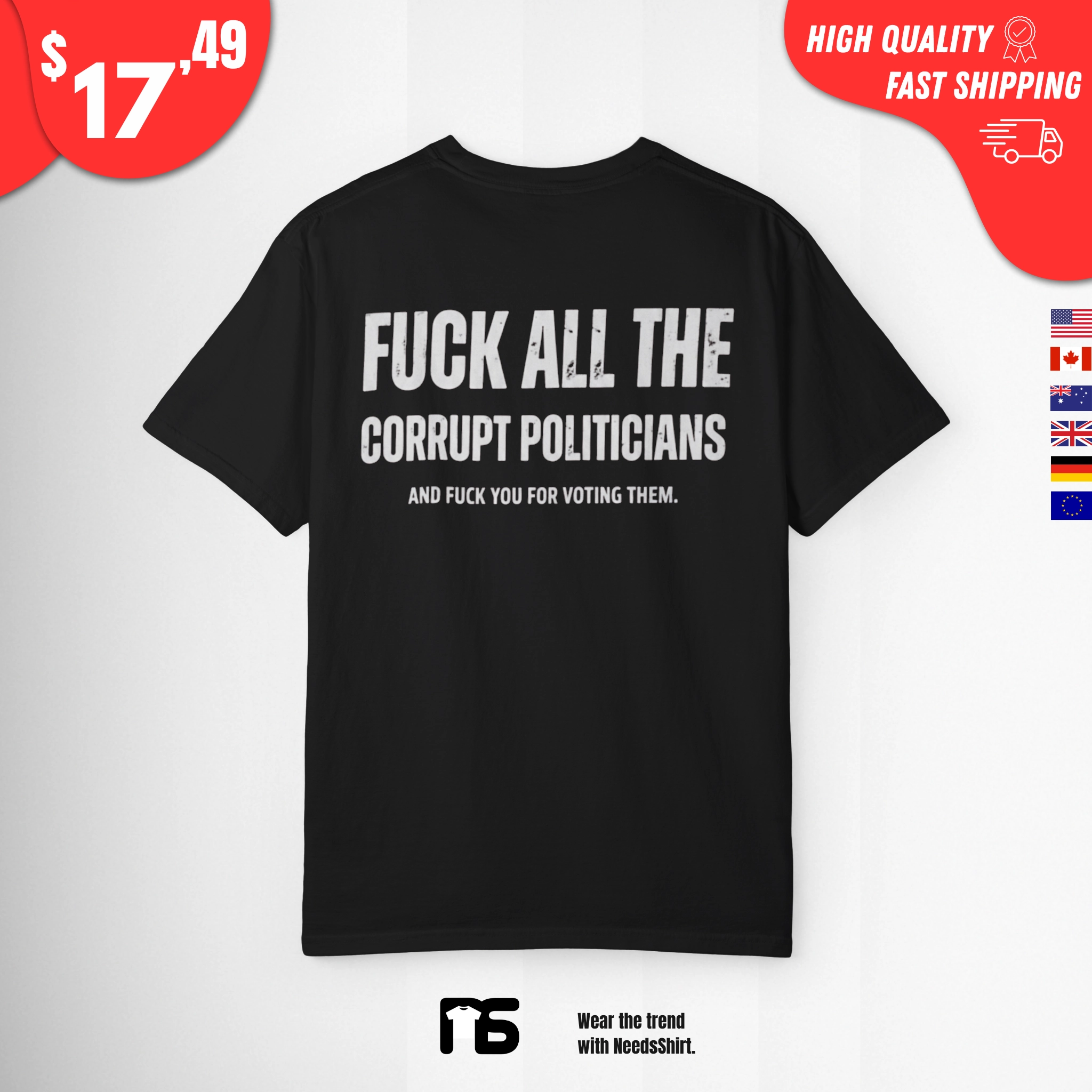 Fuck-All-The-Corrupt-Politicians-And-Fuck-You-For-Voting-Them-Shirt Fuck All the Corrupt Politicians and Fuck You for Voting Them Shirt