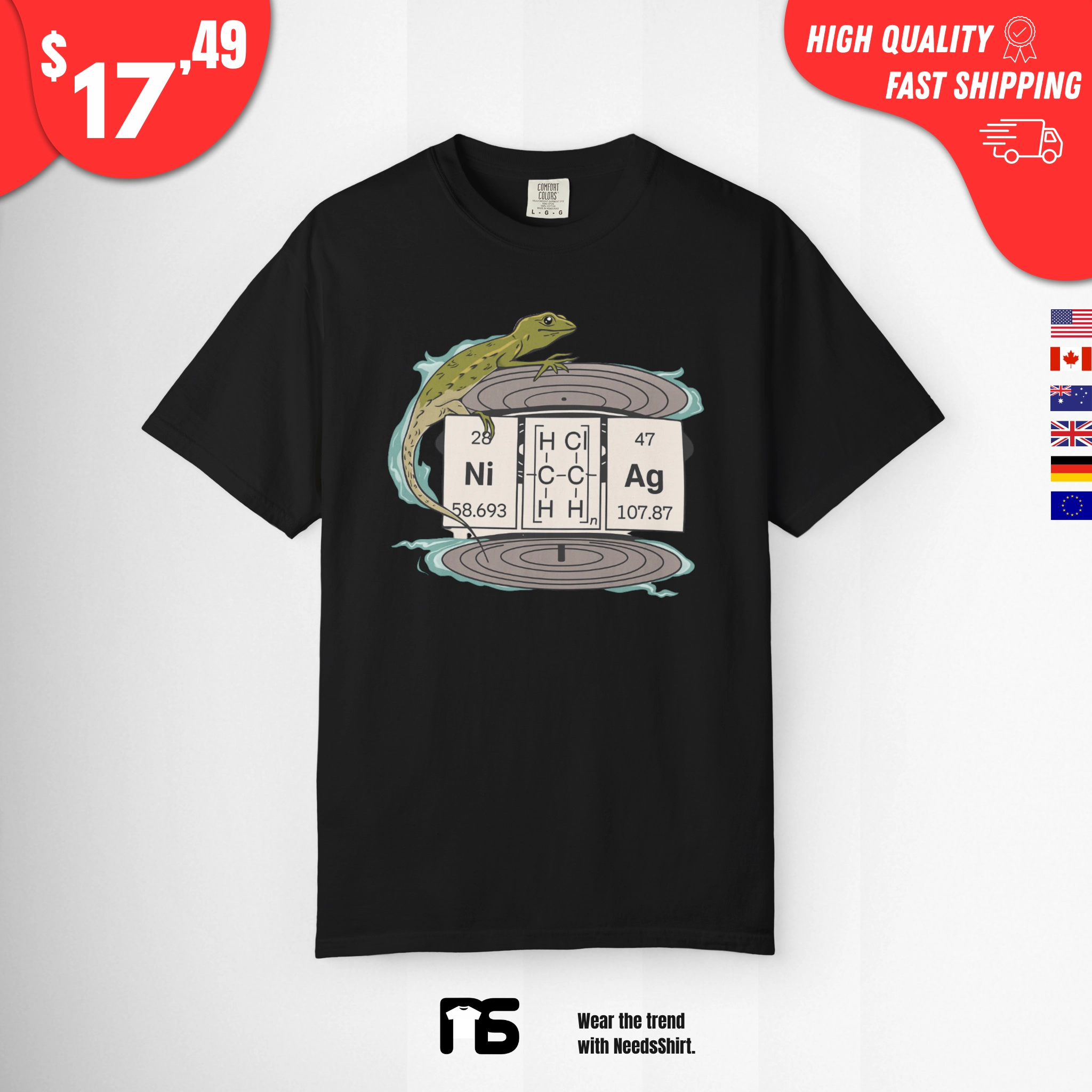 Lizard-Chemistry-Vinyl-Record-Shirt Lizard Chemistry Vinyl Record Shirt