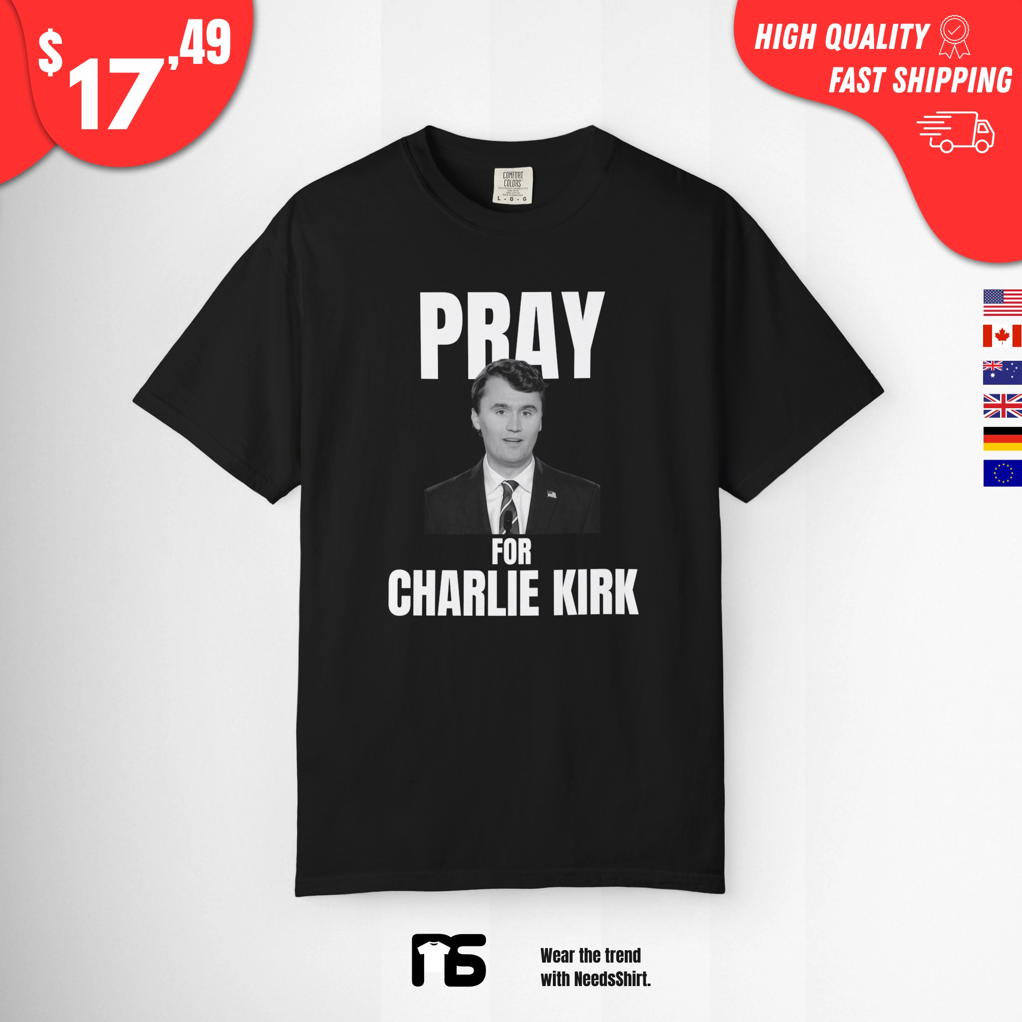 Pray-for-Charlie-KIrk-t-Shirt Pray For Charlie Kirk T Shirt