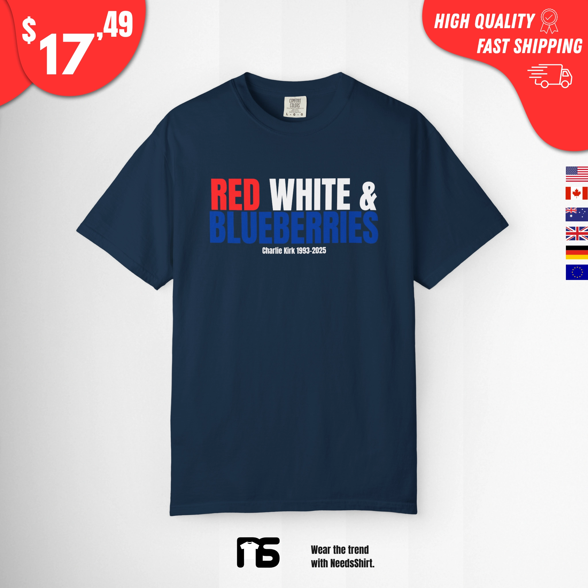 Red-White-&-Blueberries-Charlie-Kirk-Shirt Red White & Blueberries Charlie Kirk Shirt