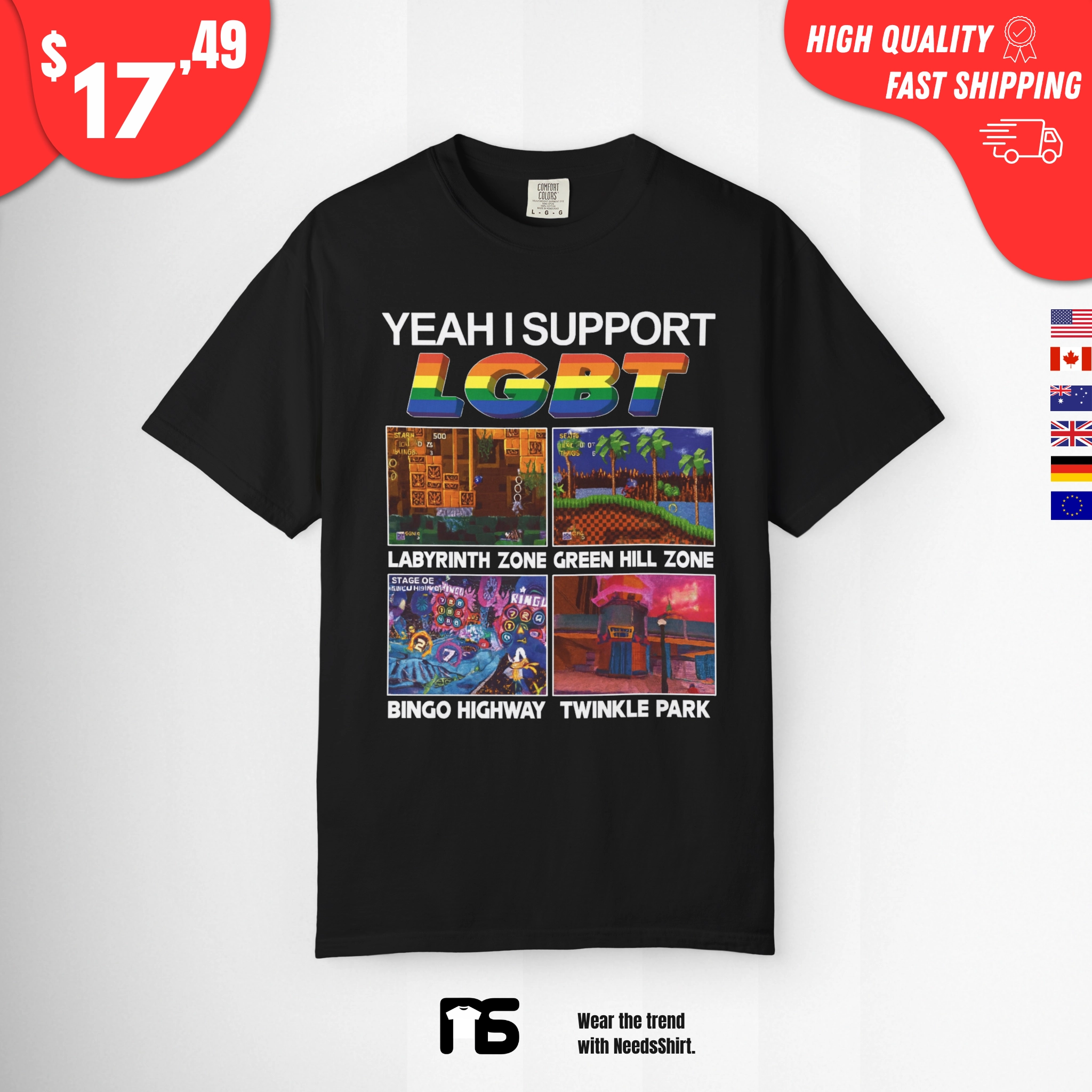 Yeah-I-Support-LGBT-Sonic-Shirt Yeah I Support LGBT Sonic Shirt