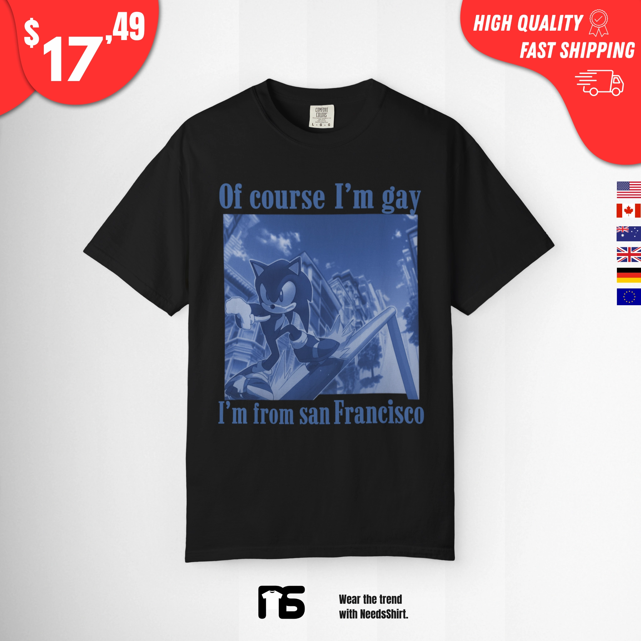 of-course-im-gay-Im-from-san-Francisco-sonic-shirt Of course I'm Gay I'm From San Francisco Sonic Shirt