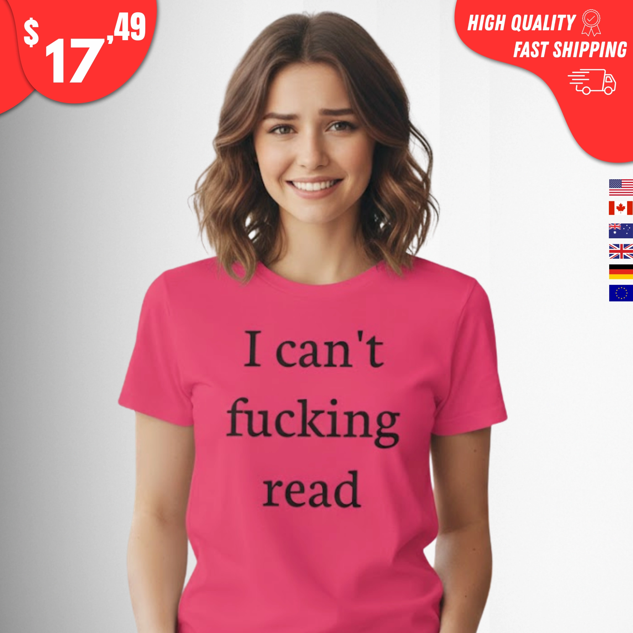 i-cant-fucking-read-shirt I Can't Fucking Read Shirt