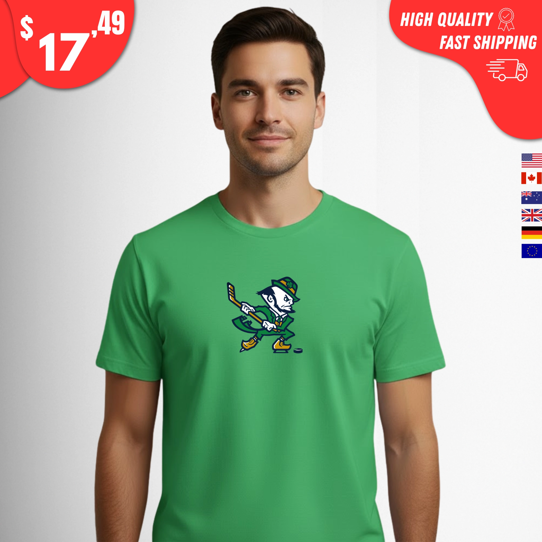 notre-dame-hockey-leprechaun-irish-shirt Notre Dame Hockey Leprechaun Irish Shirt