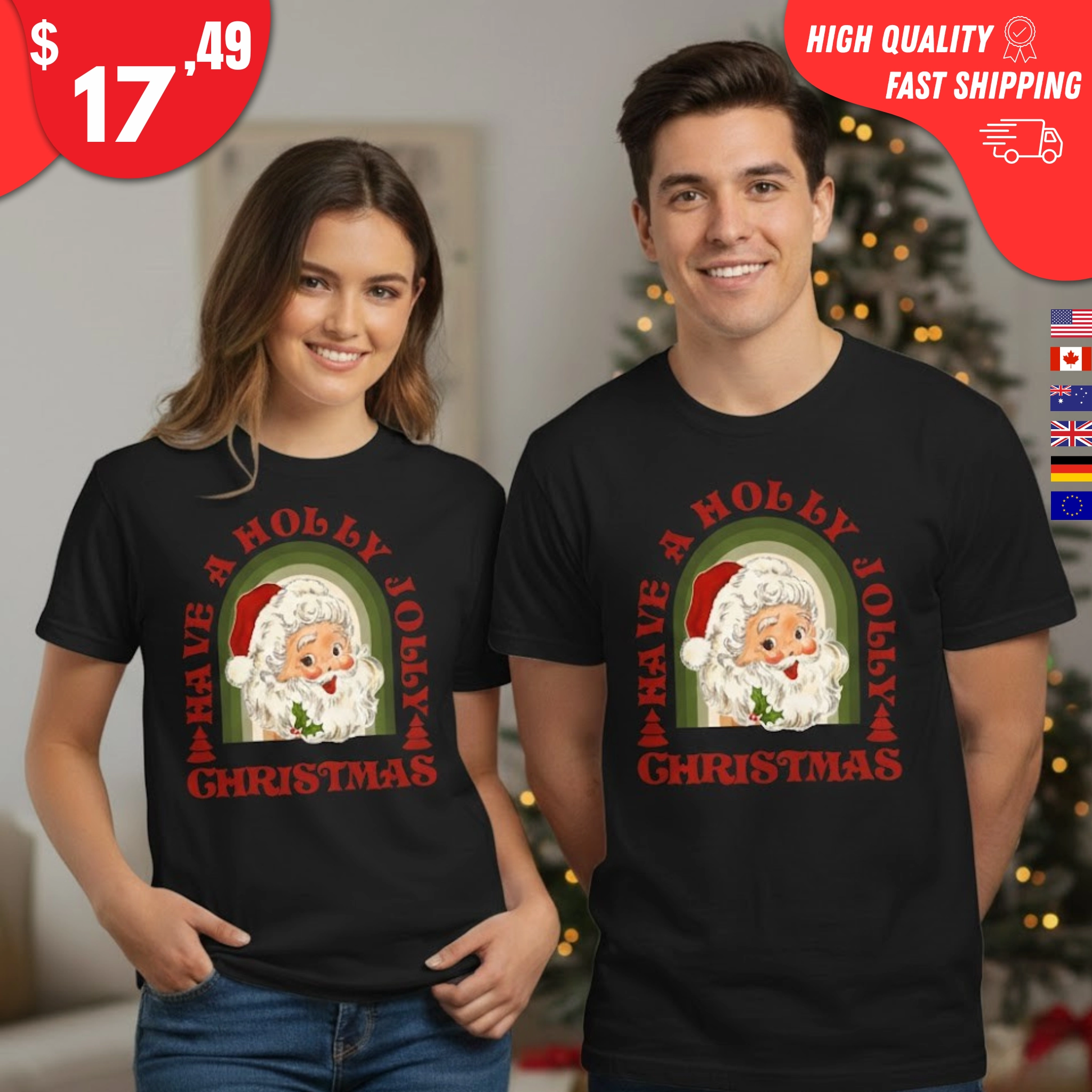 holly-jolly-christmas-shirt Holly Jolly Christmas Shirt